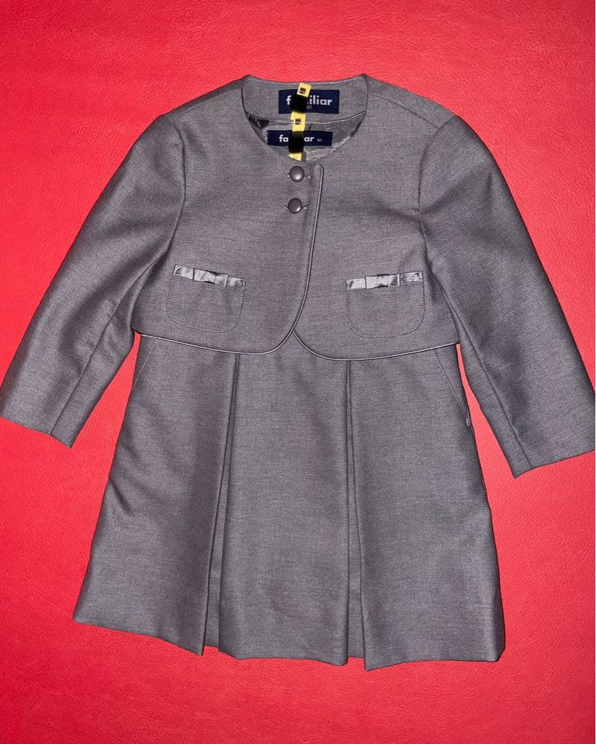 ★極美品★ ファミリア アンサンブル サイズ90 グレー