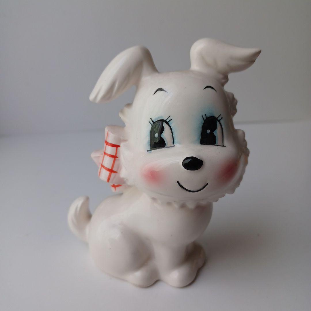 1970年代　内藤ルネ　犬　rune　貯金箱　置物　陶器　レトロ　当時物