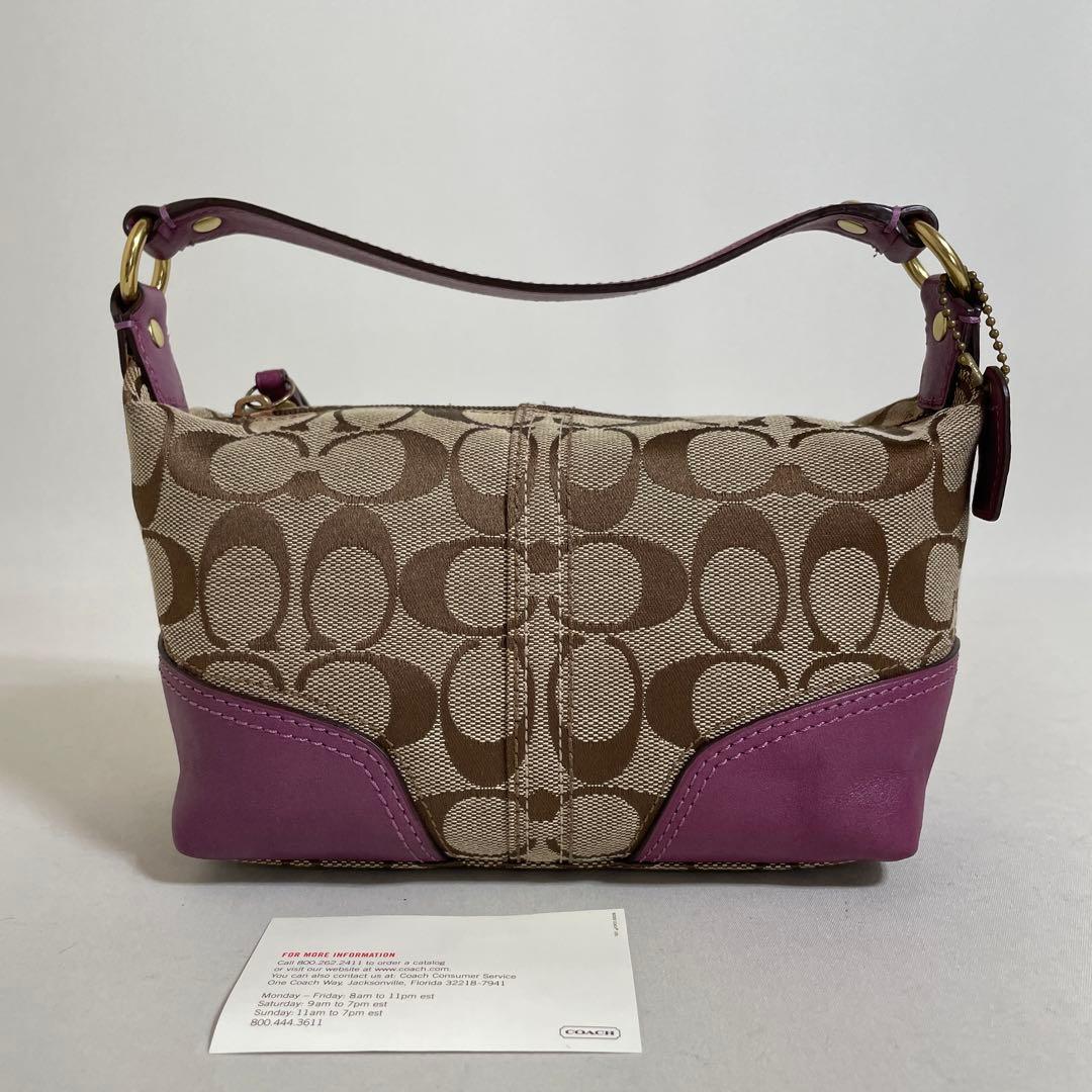 2512-112｜美品｜コーチ シグネチャー マルチポーチ パープル