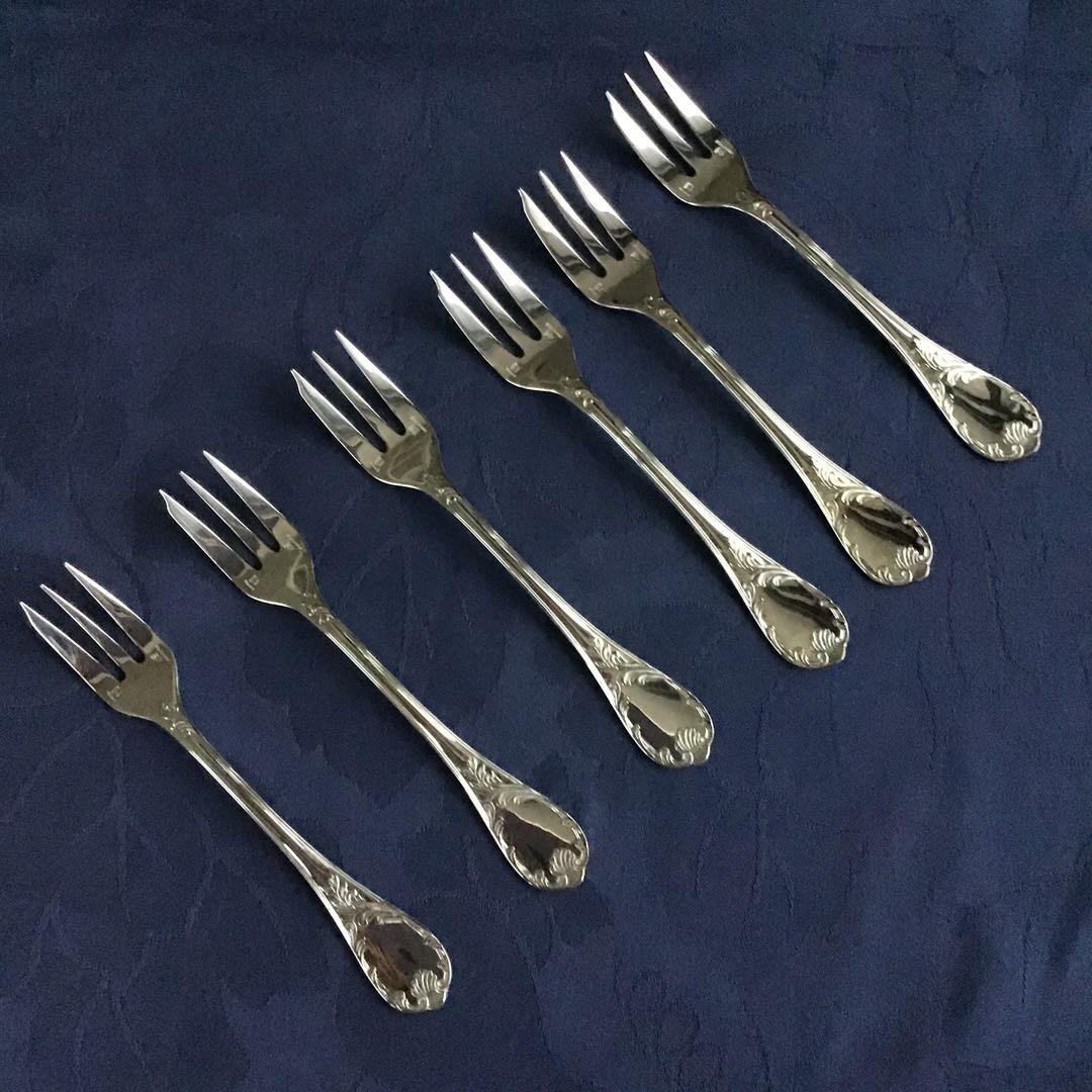 CHRISTOFLE MARLY シルバーコーティングケーキフォーク6本　美品