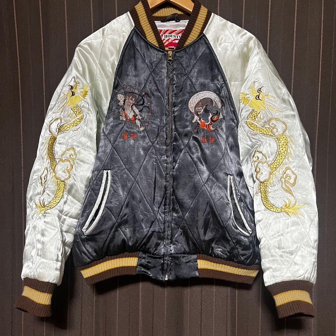 ヒューストン スカジャン 風神雷神 龍 M