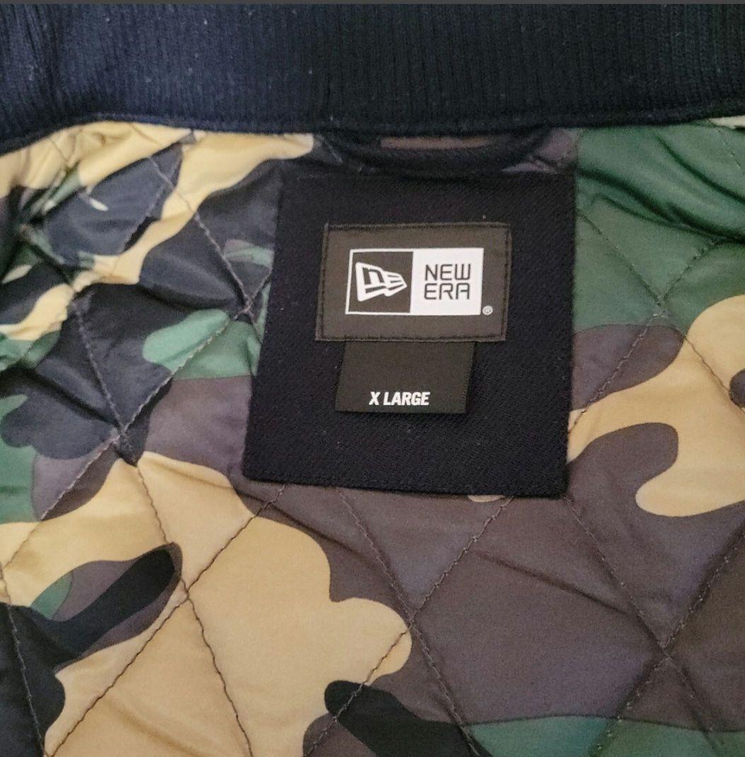 中古美品★New Era ネイビー Nロゴ ジャケット XLサイズ