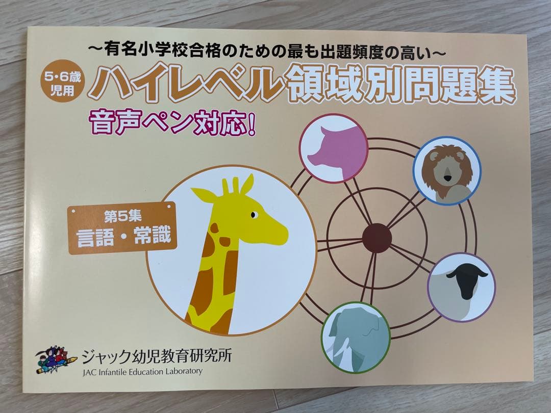 【新品未使用】ジャック幼児教育研究所　ハイレベル領域別問題集 第1集〜第5集