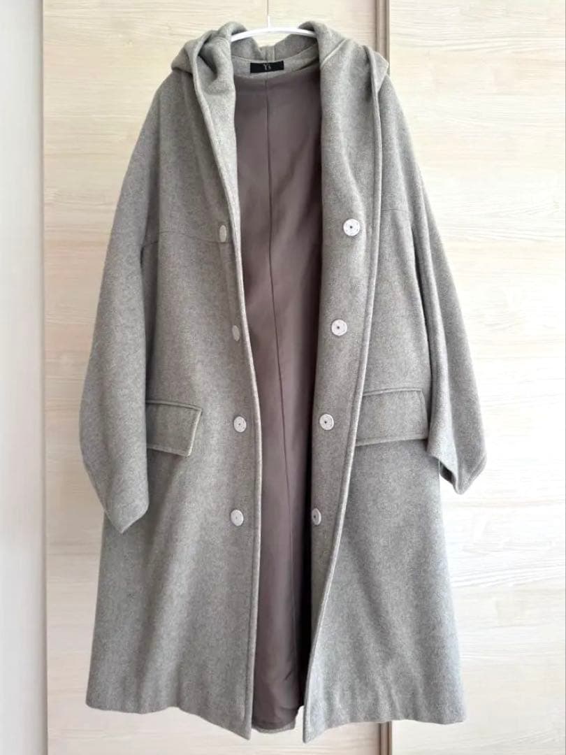 ワイズ　Y's ヨウジヤマモト　オーバーサイズ フード付き ロングコートウール