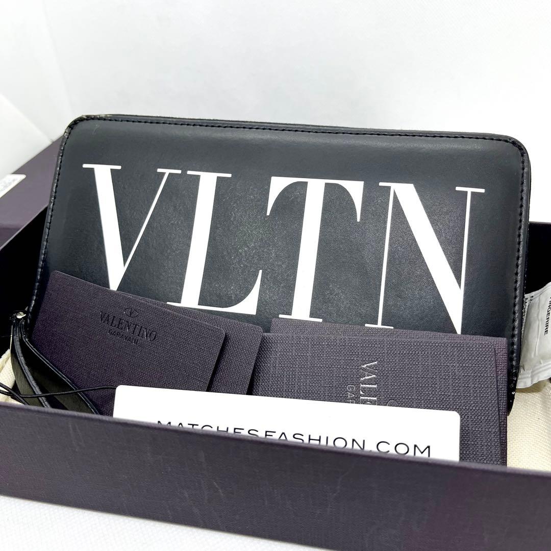 付属品完備/現行✨ヴァレンティノ 長財布 ラウンドファスナー ブラック レザー