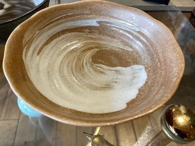 波模様の陶器ボウルセット 4個