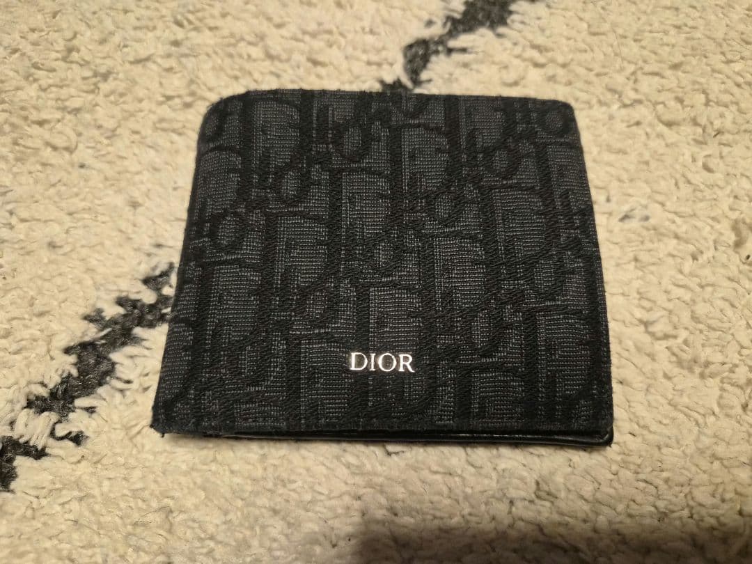 Dior ブラック オブリーク　二つ折り財布