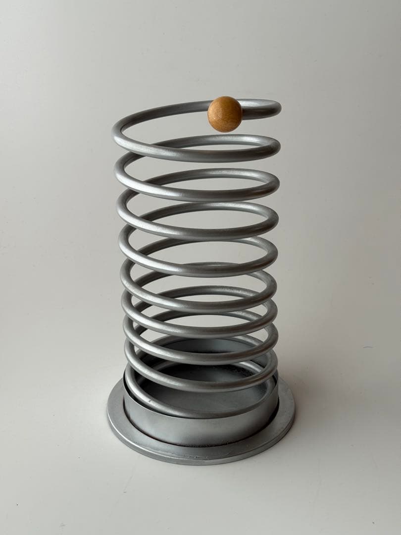 ポストモダン ミッドセンチュリー スプリング型シルバー傘立て