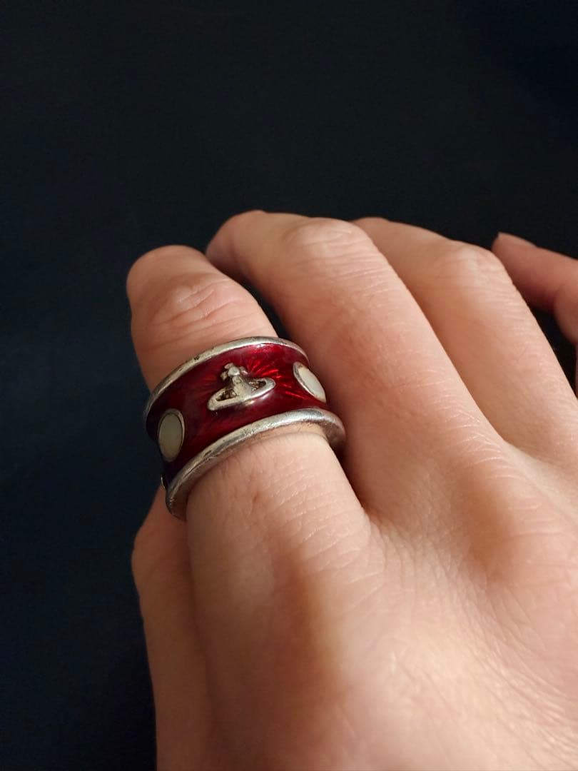 ヴィヴィアンウエストウッド オーブリング レッド M エナメル ヴィンテージ