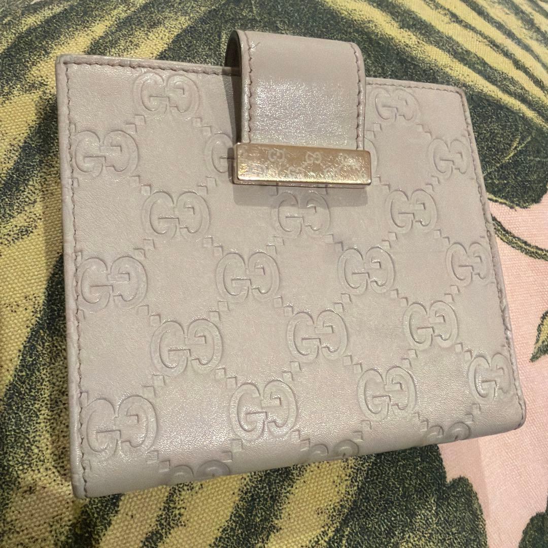 GUCCI GGパターン 二つ折り財布 グレー