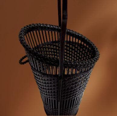 未使用品 渡辺竹清作・手付 籠花入れ・花器・花瓶・伝統工芸