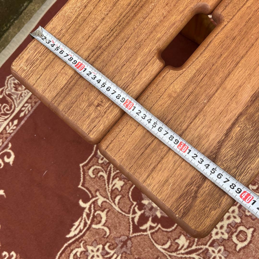 ビンテージ古道具◾️木製無垢材 桐材 角型スツール 椅子 イス