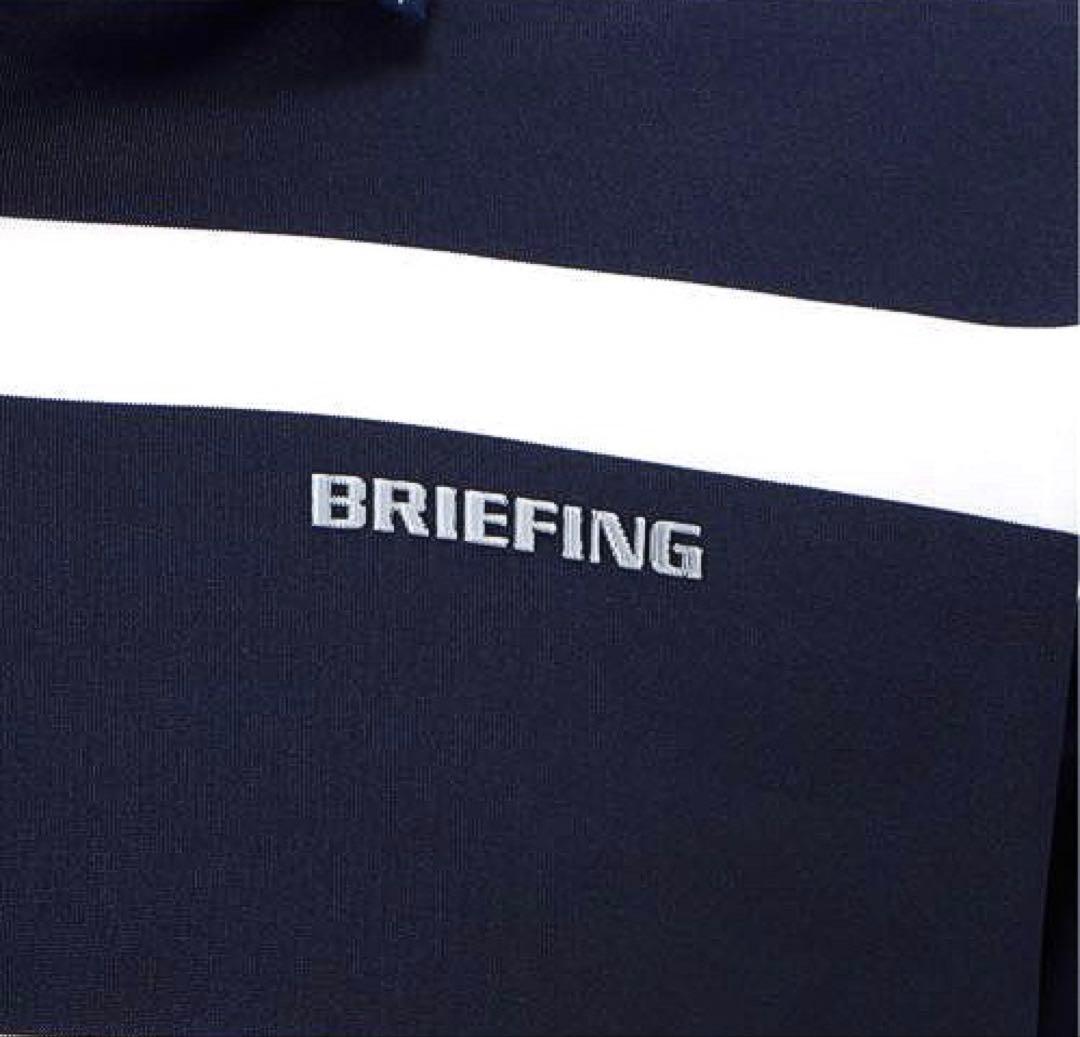 BRIEFING GOLF PANEL STRIPE POLO（NAVY／ M）