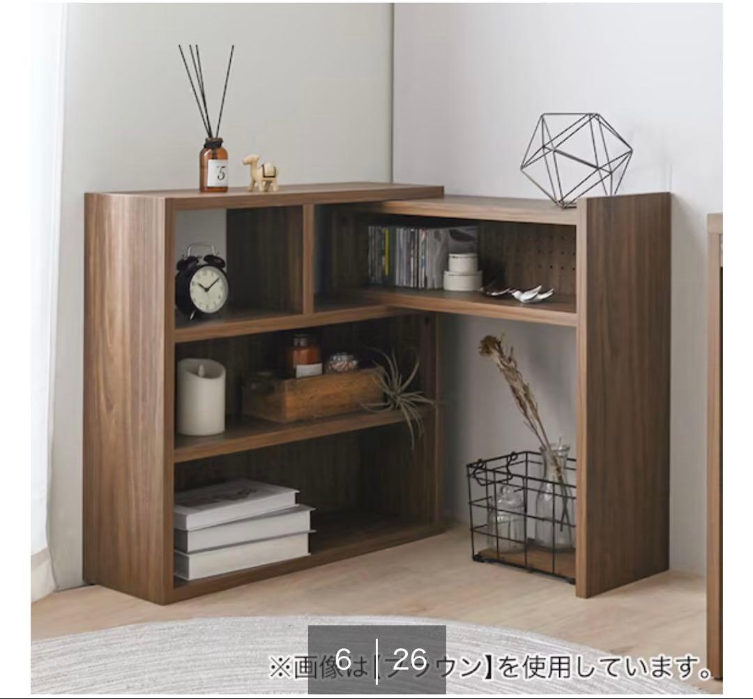 ニトリ　伸縮回転オープンラック　ブラウン