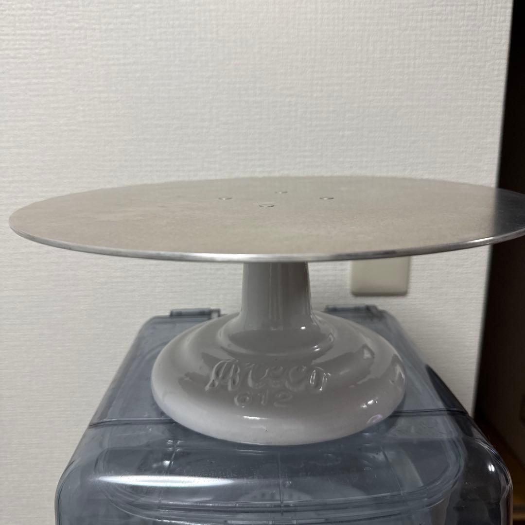 Ateco ケーキスタンド 回転式 シルバー/グレー