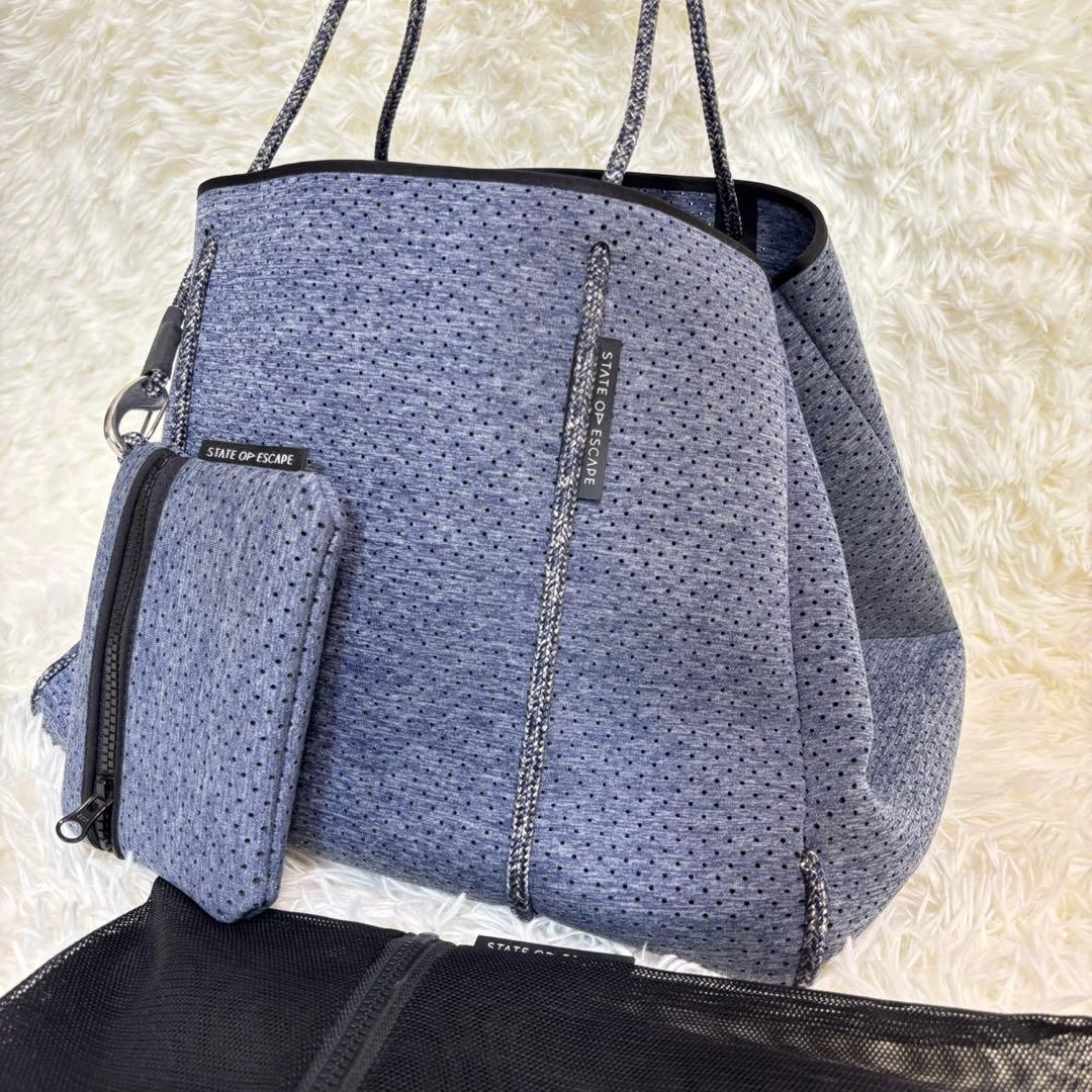 極美品 大容量 レアカラー ステイトオブエスケープ マザーズバッグ ポーチ付き