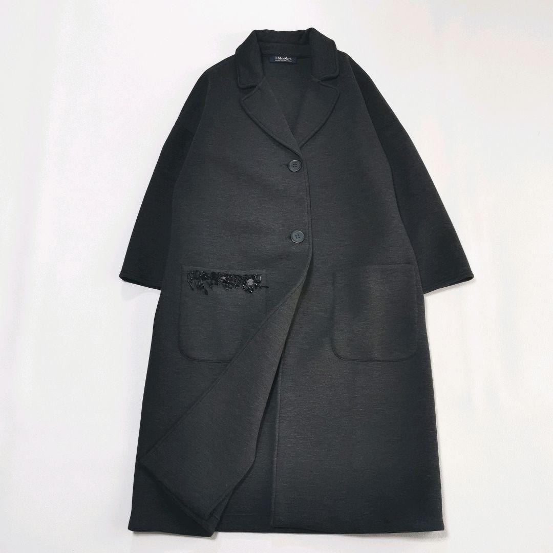 【美品✨】エスマックスマーラ ボンディングチェスターコート ビジュ М