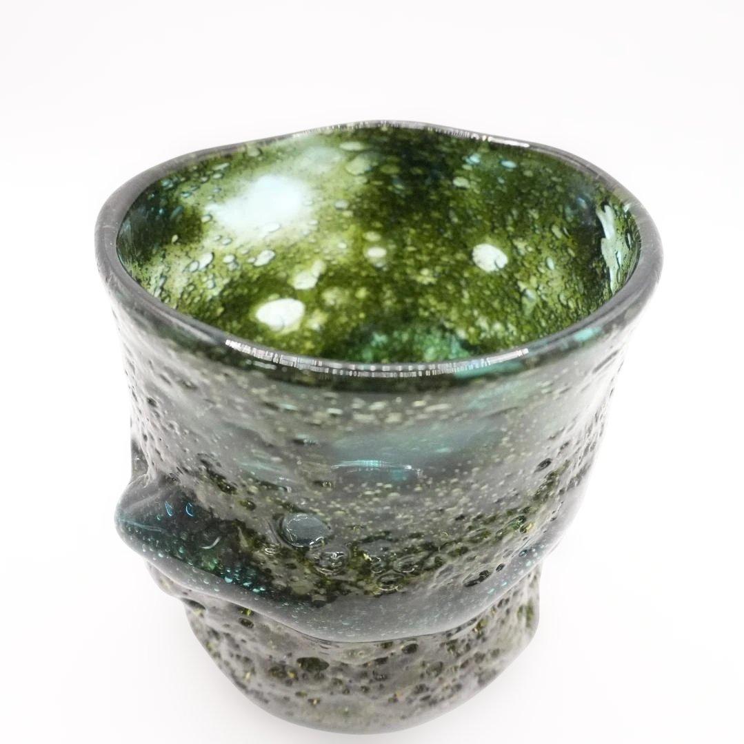 稲嶺 盛一郎 作　雲流茶泡波巻グラス スカイ