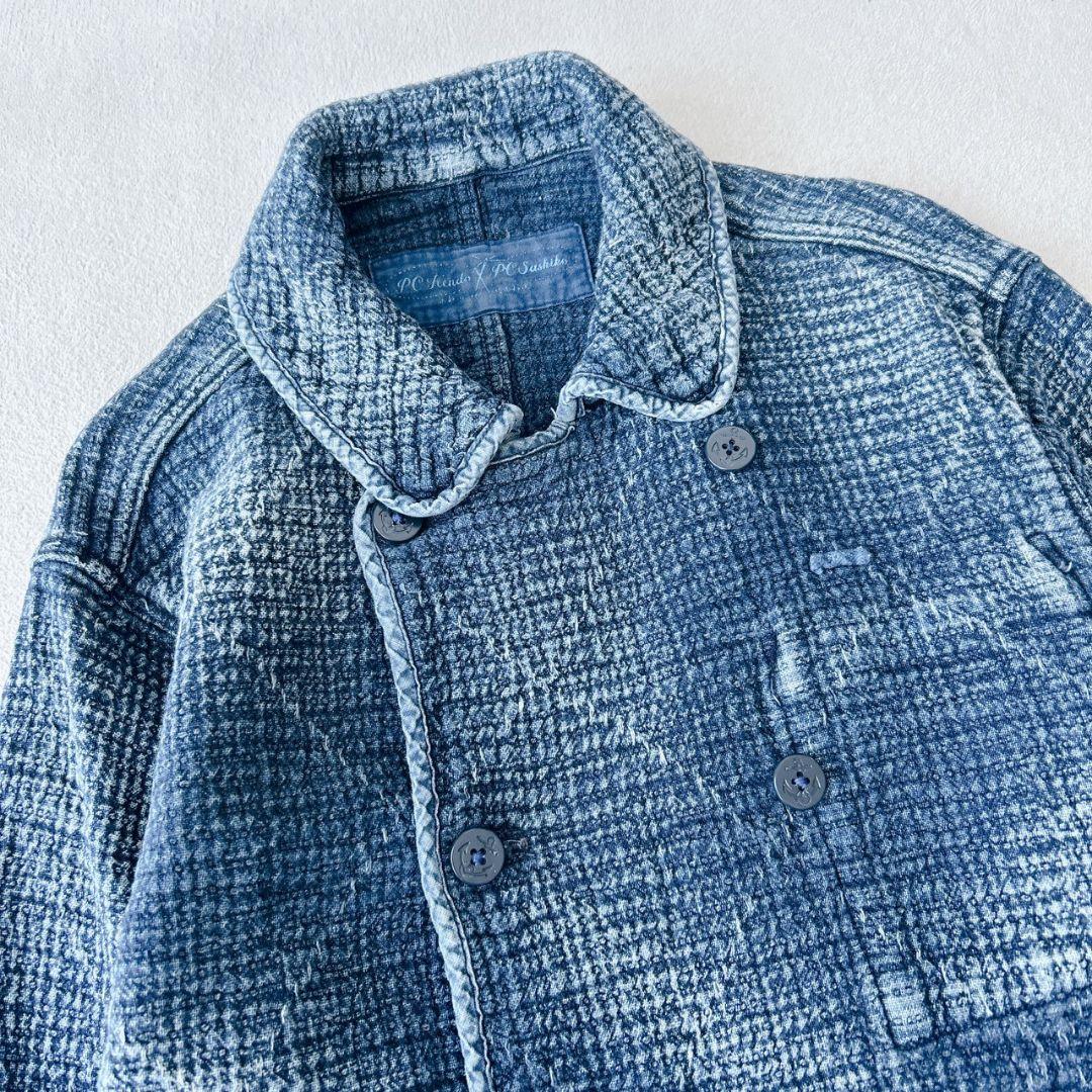 稀少XL ✨ポータークラシック 刺し子 ダブルジャケット　インディゴブルー