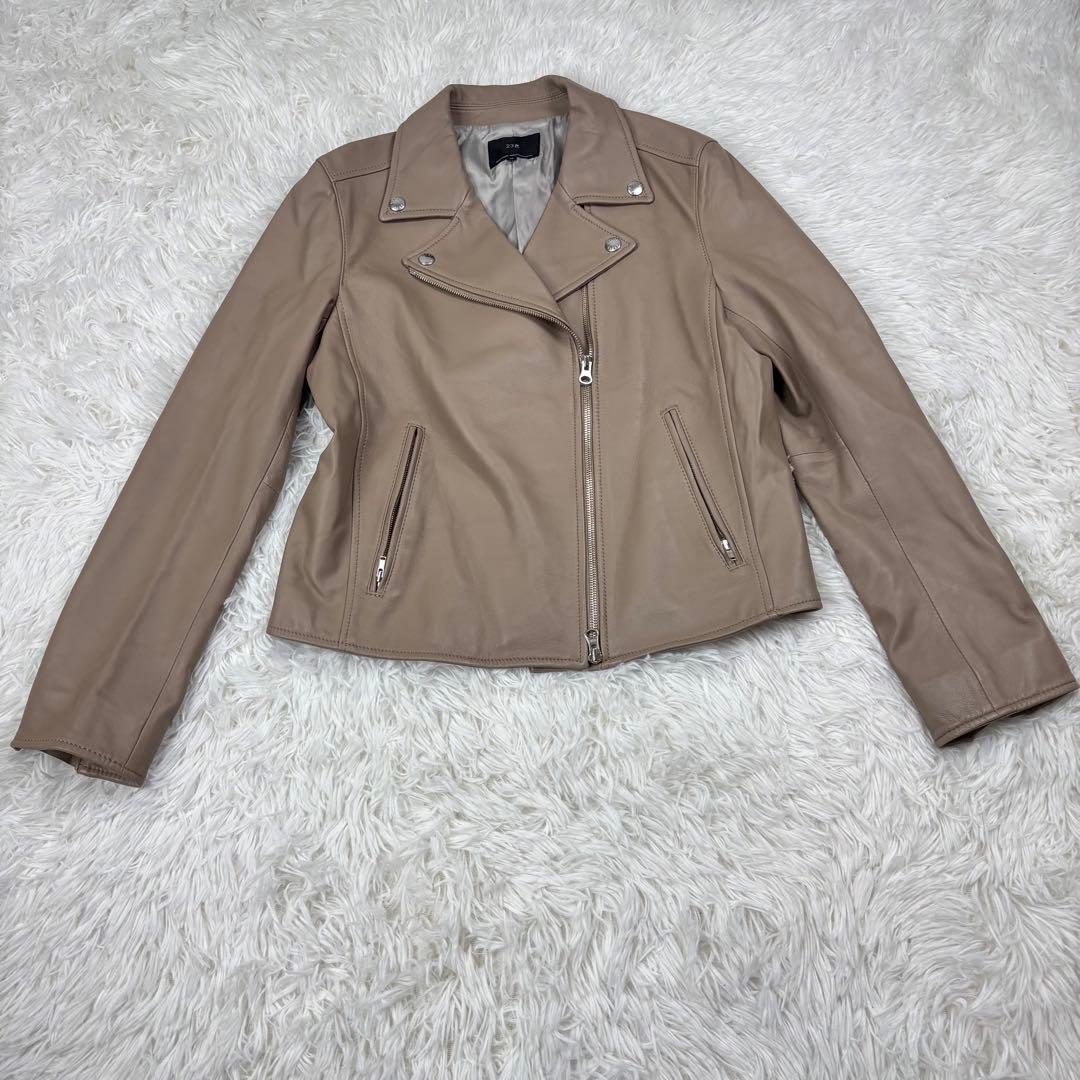 23区✨ライダースジャケット ラムレザー ベージュ サイズ40