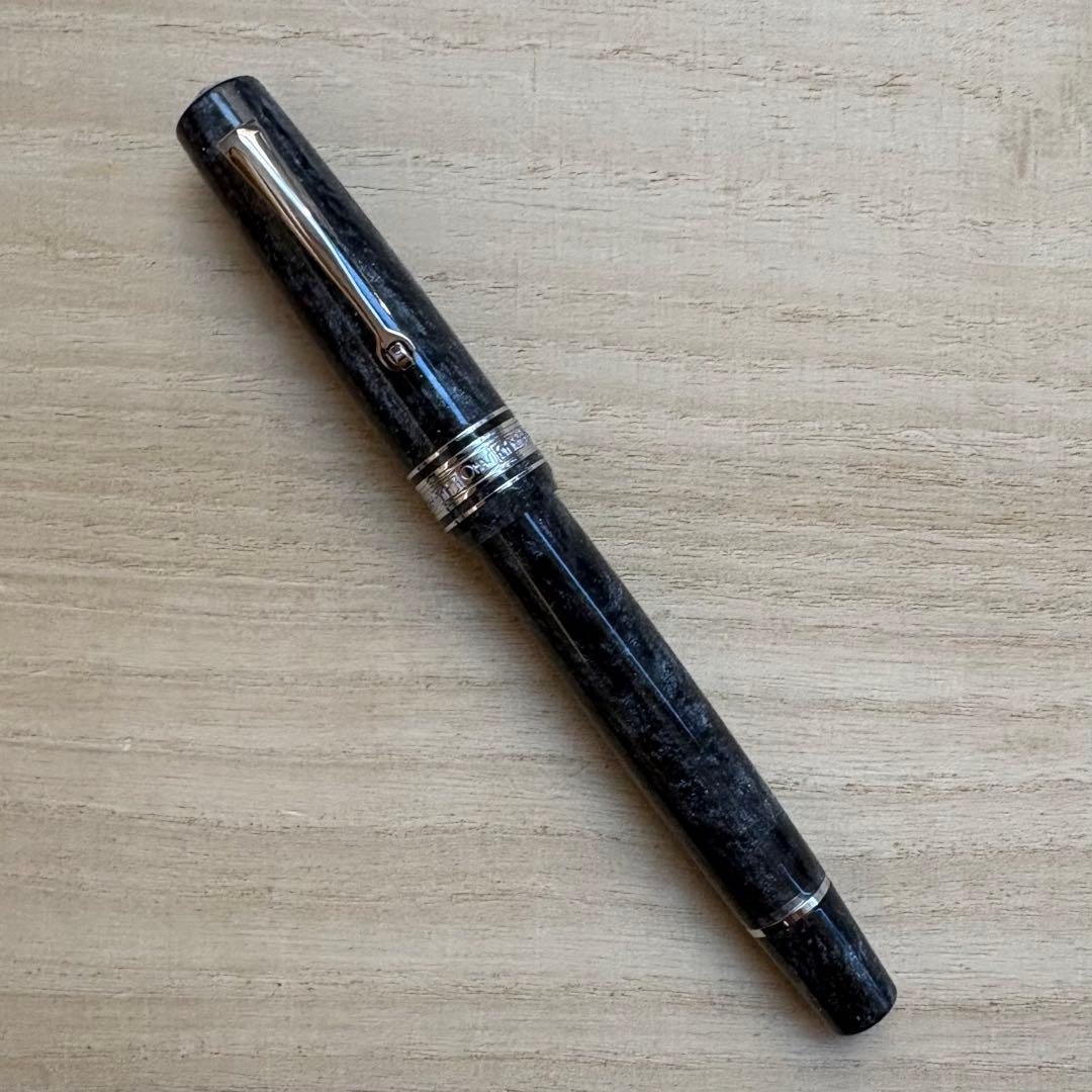 モカマタリオマス ボローニャ ブライトグレー シルバートリム 万年筆 F