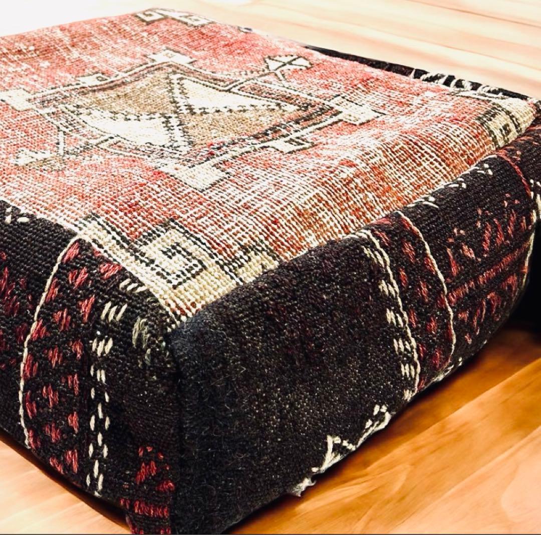 大型プフ ヴィンテージプフ クッション ペットベッド オールドキリム 犬猫ベッド