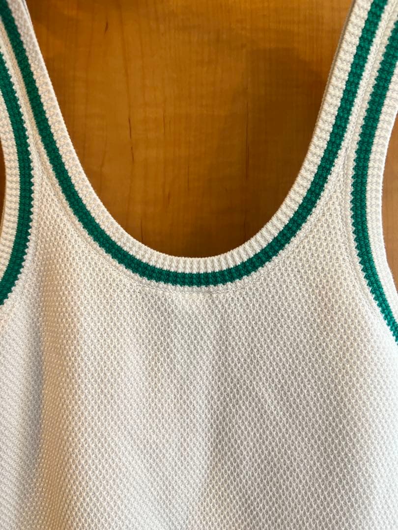 alo ホワイト ストリップリブドレス XS