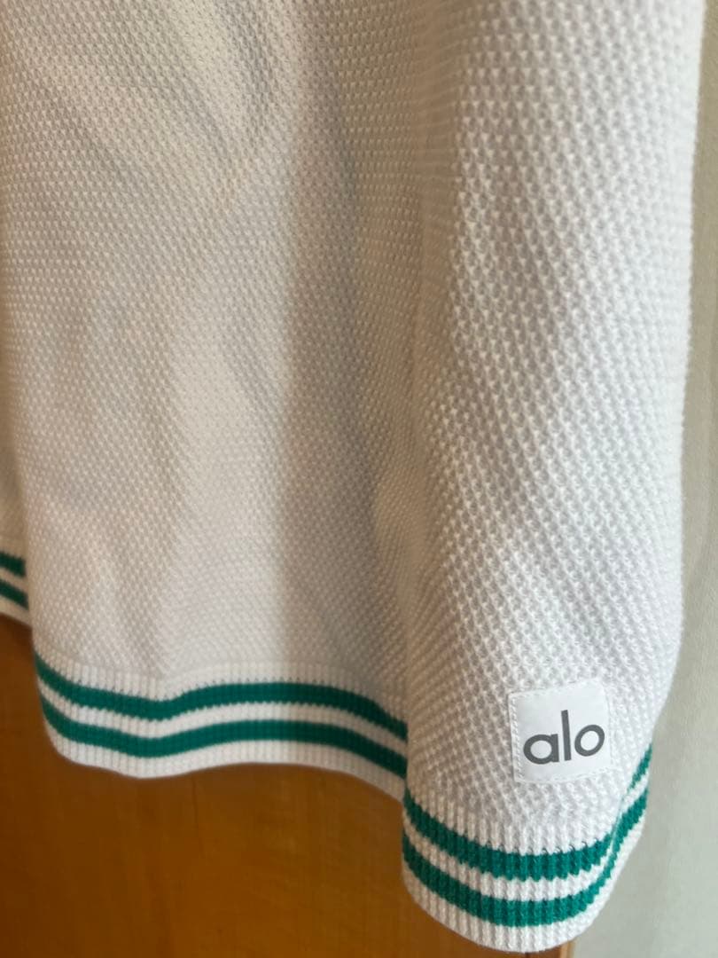 alo ホワイト ストリップリブドレス XS