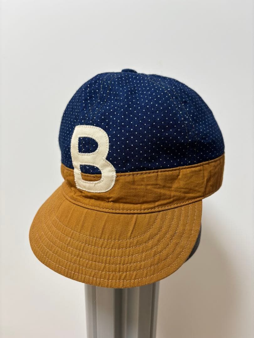 DENIM DUNGAREE Bワッペンドットデニム キャップ　サイズ52