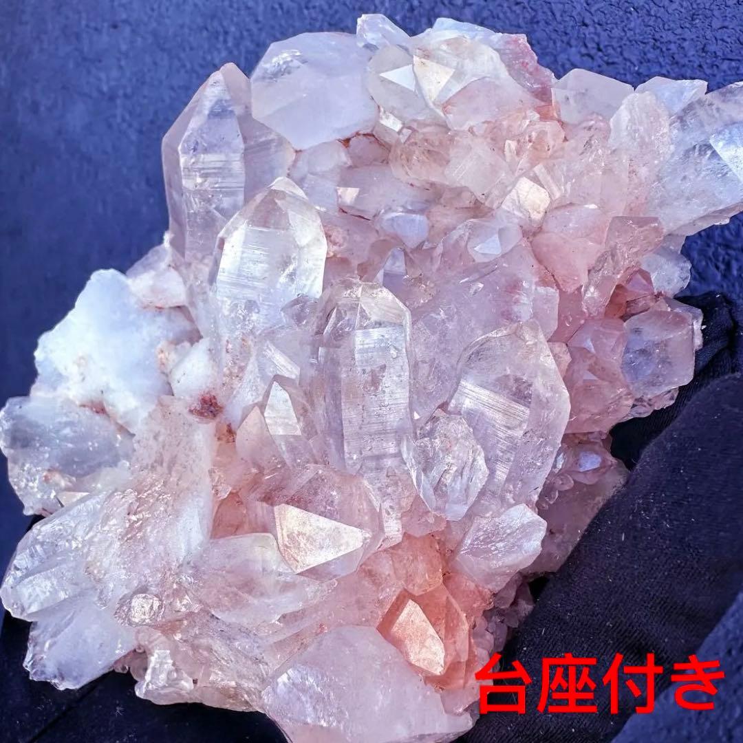 希少❗️超綺麗♡レインボー☆超強いパワー ピンクヒマラヤ水晶 クラスターA1441