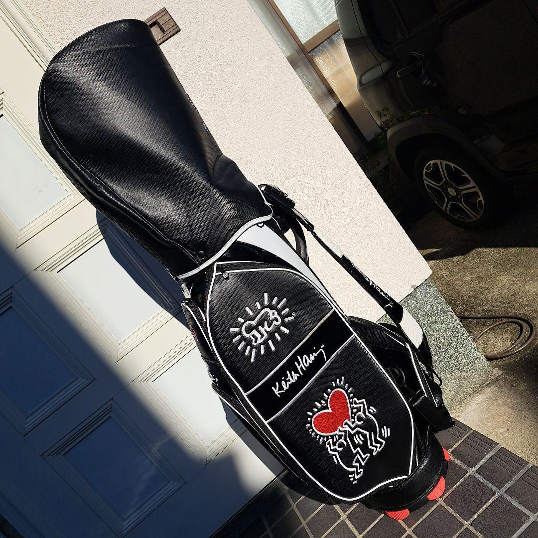 キース・ヘリング キャディバッグ 黒/白