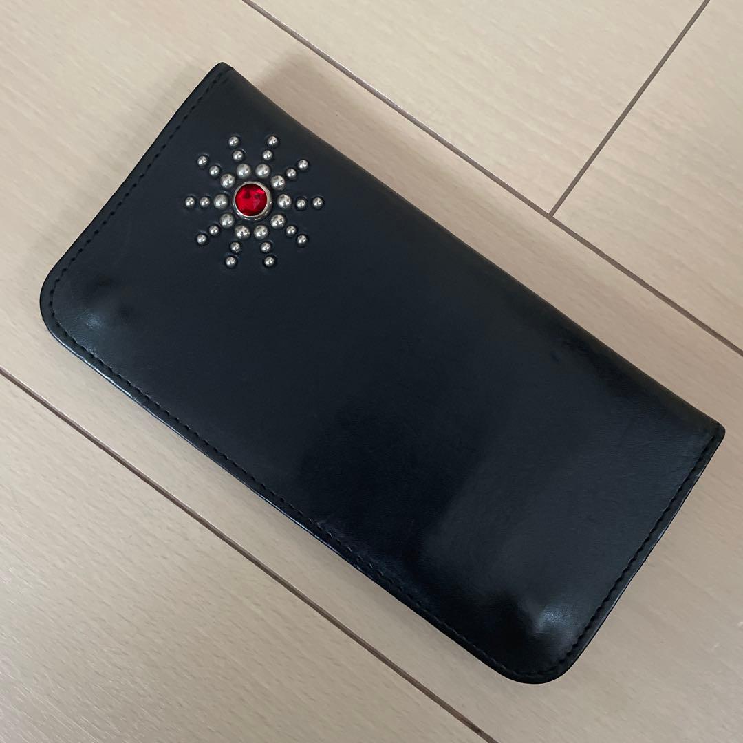 【美品】HTC ロングウォレット スタッズ付き ブラック MADE IN USA