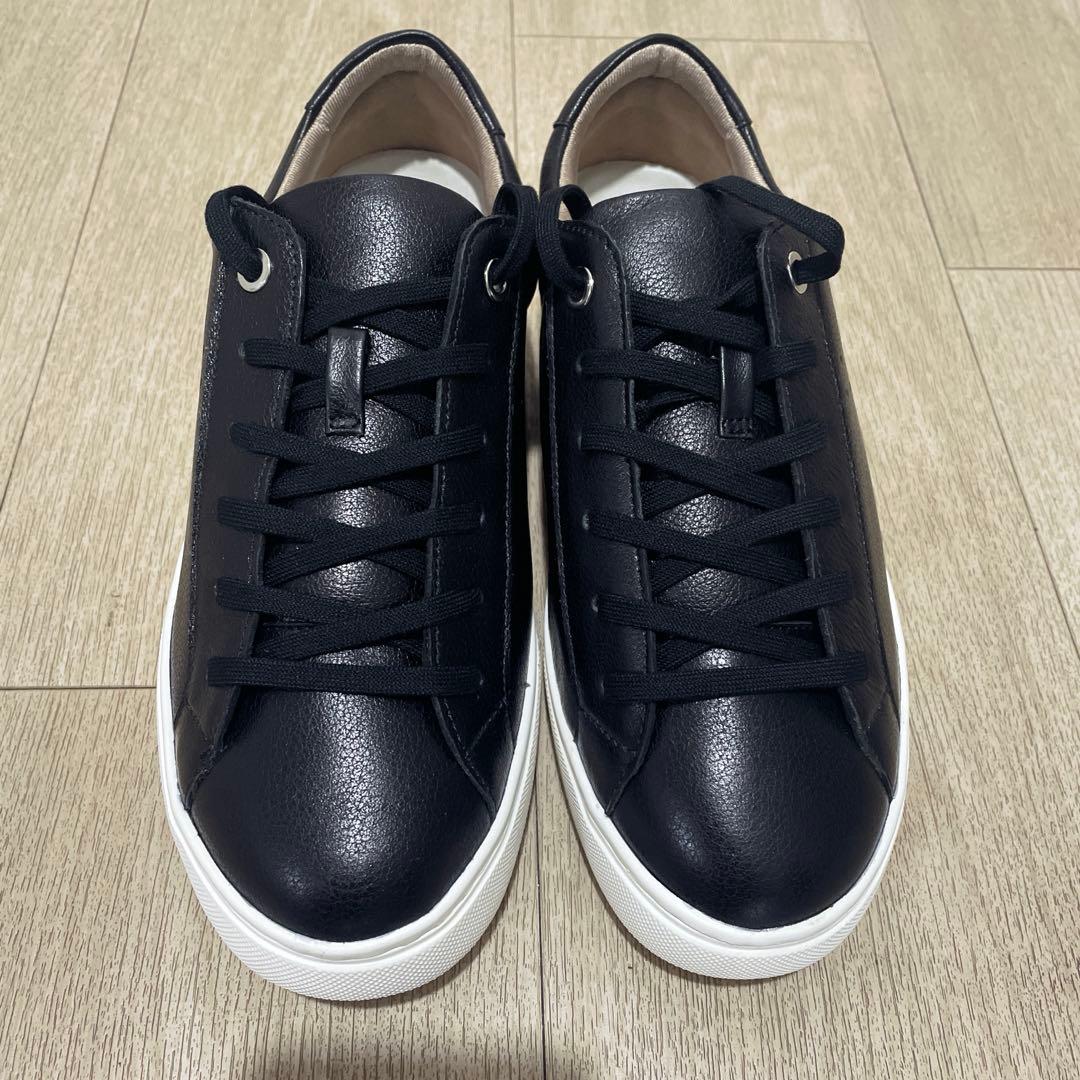 アカイシ ブラック スニーカー 23.0cm 本革