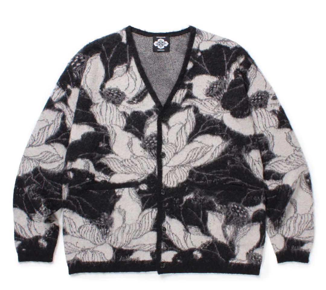 GAKKIN × BUDSPOOL 浮蓮華 ジャカードモヘアニットカーディガン