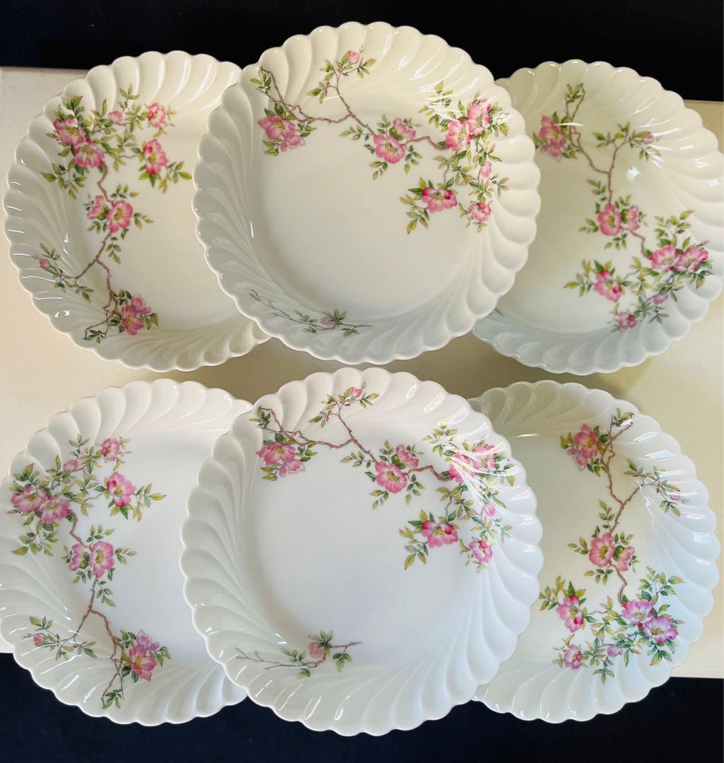 アビランドリモージュ 野薔薇　ローズ　６枚セット