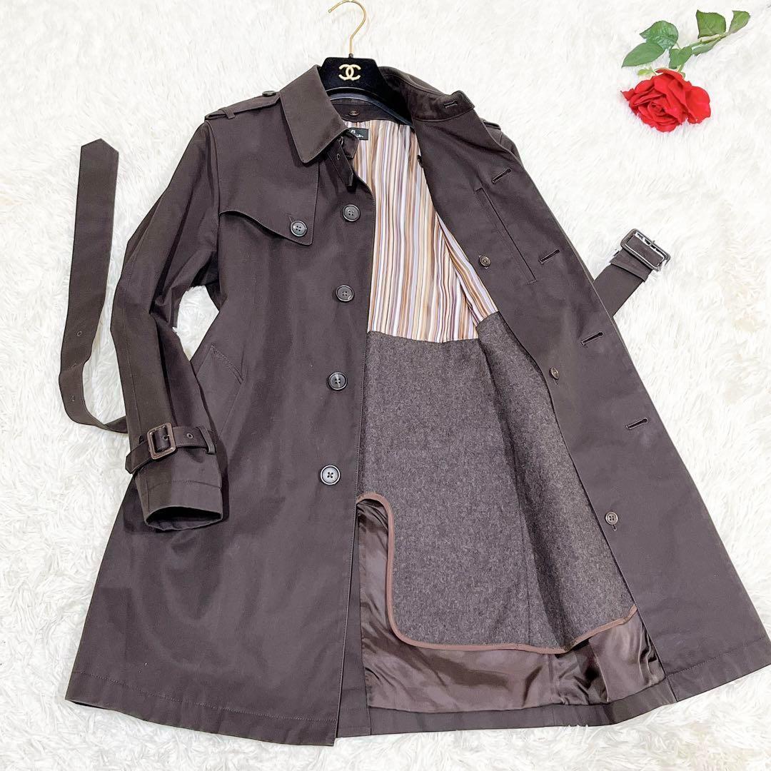 極美品✨　ポールスミス　チェスターコート　ブラウン　ウール　ライナー　カシミヤ