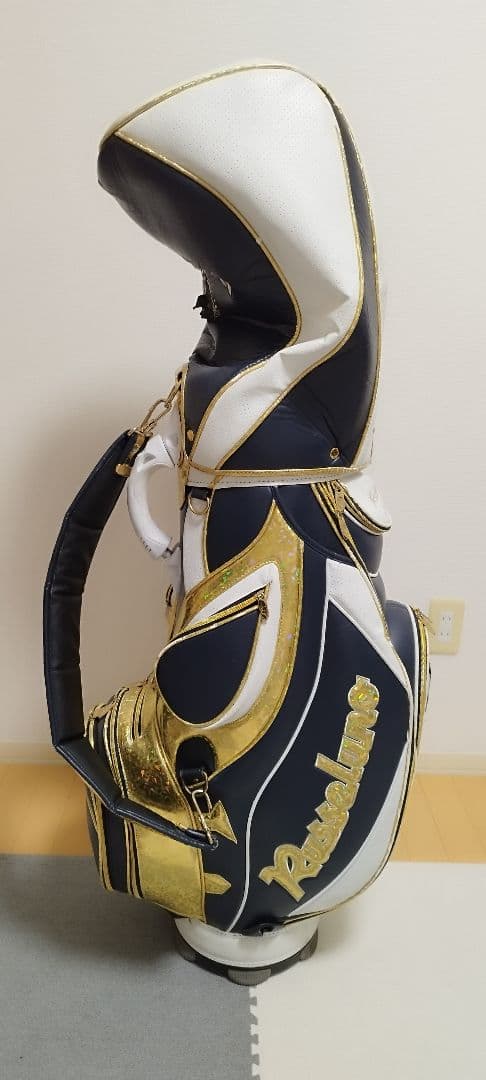 Russell ゴルフキャディバッグ ネイビー/ホワイト/ゴールド