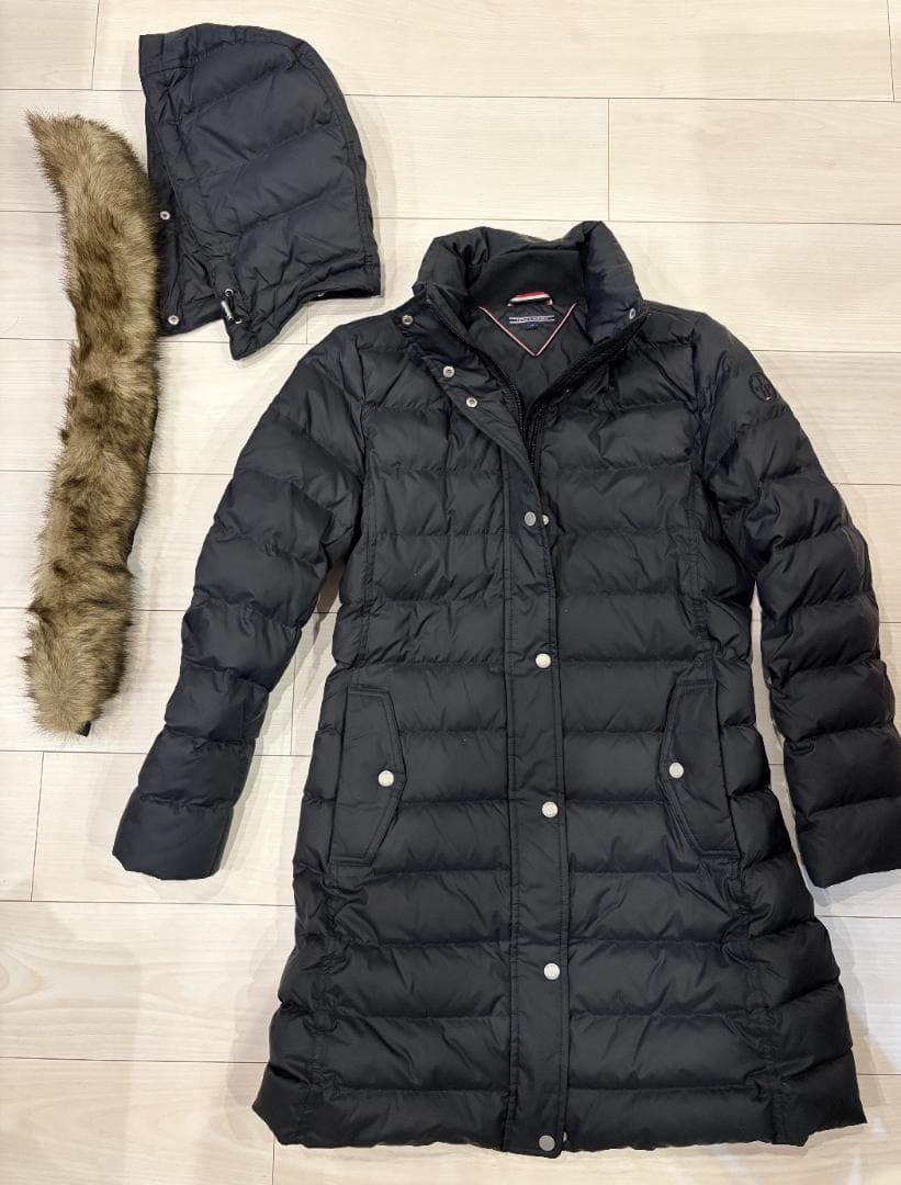 ■【美品】 ／ロング黒ダウンコート／レディースMサイズ