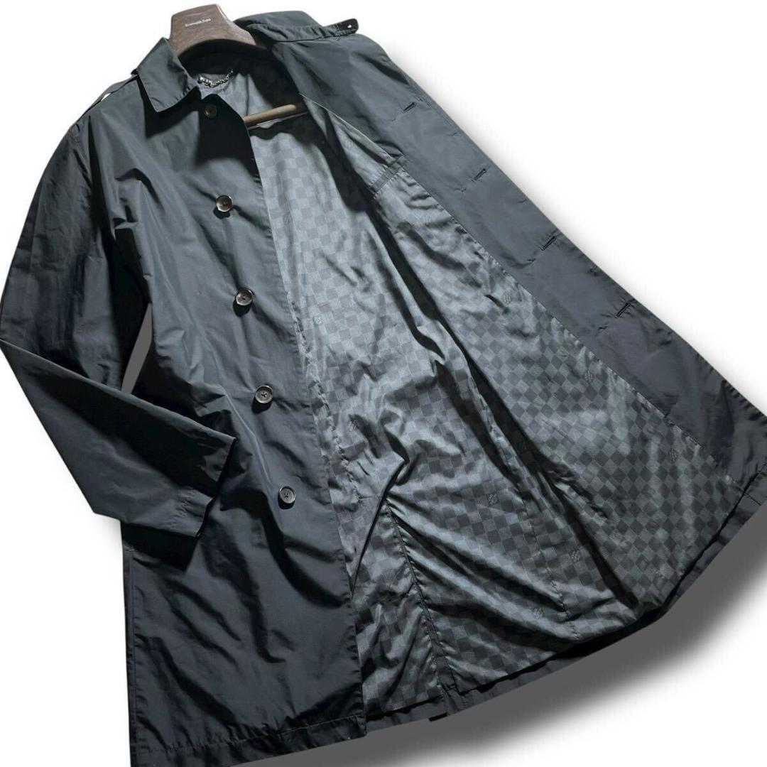 ルイヴィトン ステンカラーコート シルク ベルト 裏地ダミエ ロング XL 秋冬