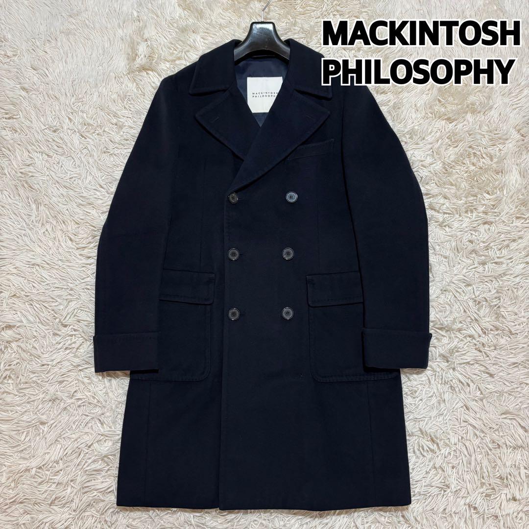 美品 マッキントッシュフィロソフィー ポロコート メルトンウール チェスター