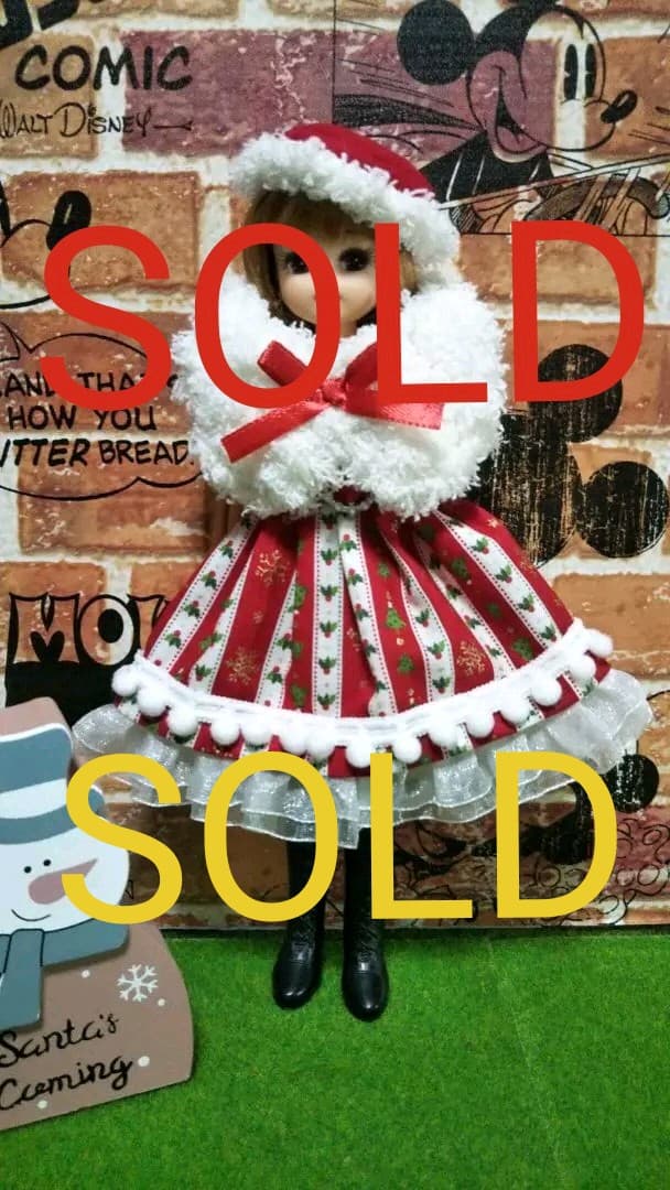 クリスマス リカちゃん服 人形 洋服 ハンドメイド 2301