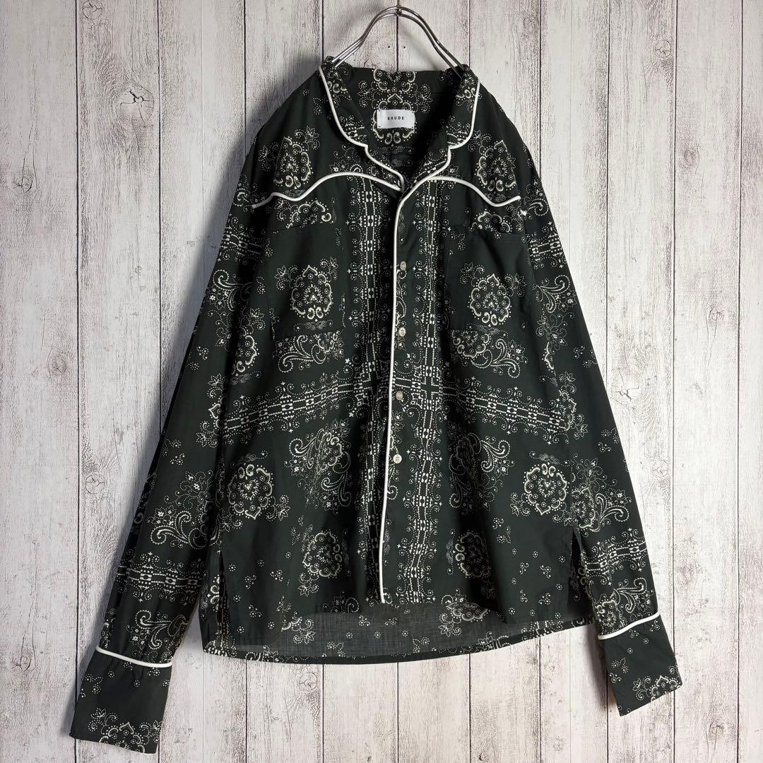 【T-pablow着用】RHUDE☆バンダナ柄パジャマシャツ ペイズリー柄 M