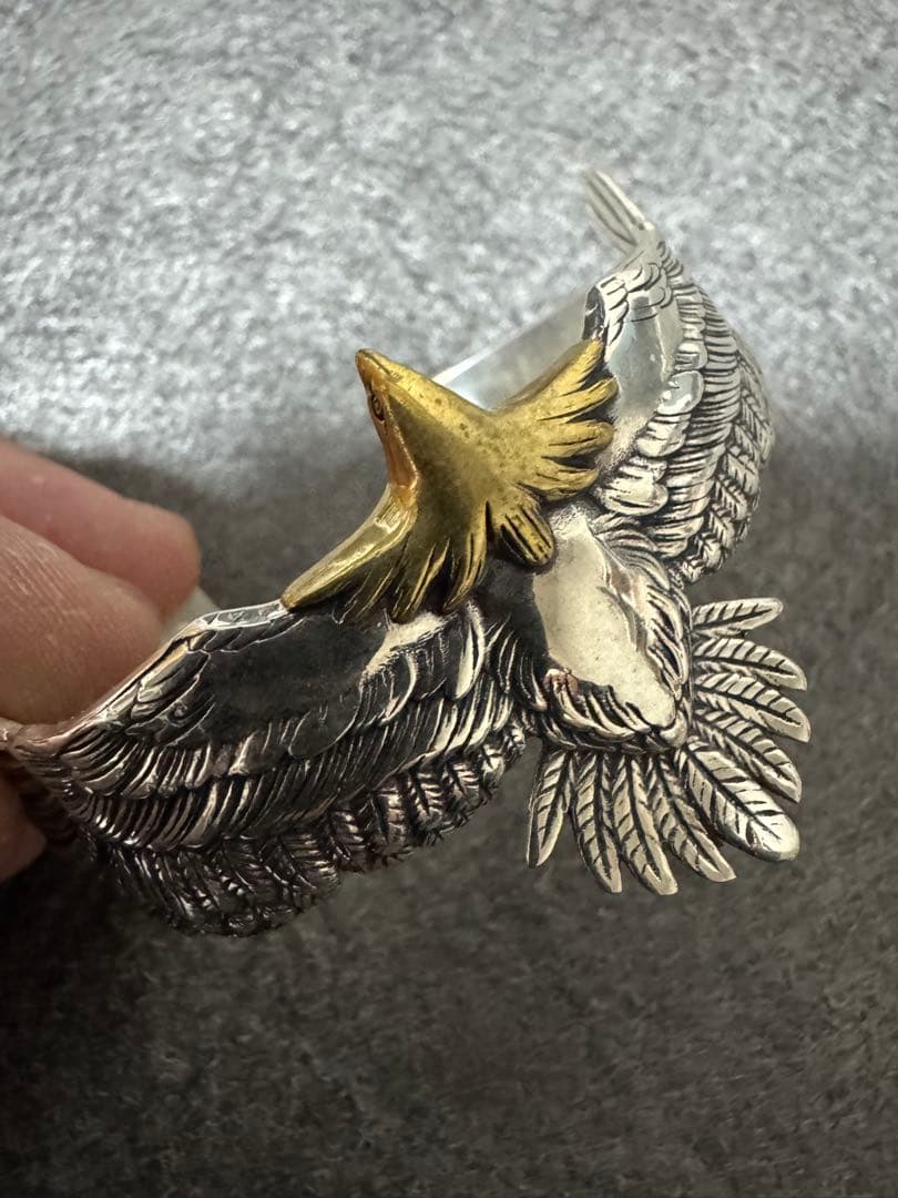 シルバー925素材　イーグルバングル　925 フェザーバングル