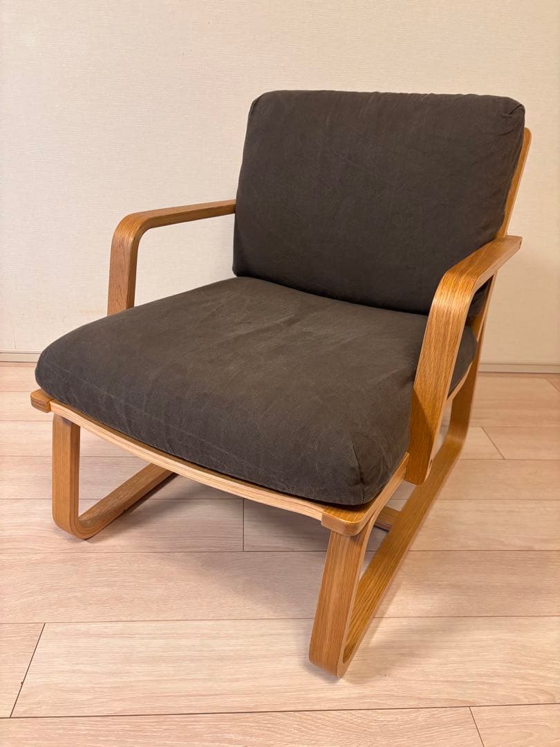 無印良品リビングでもダイニングでも使えるシリーズ、ソファチェア1脚　オーク　②