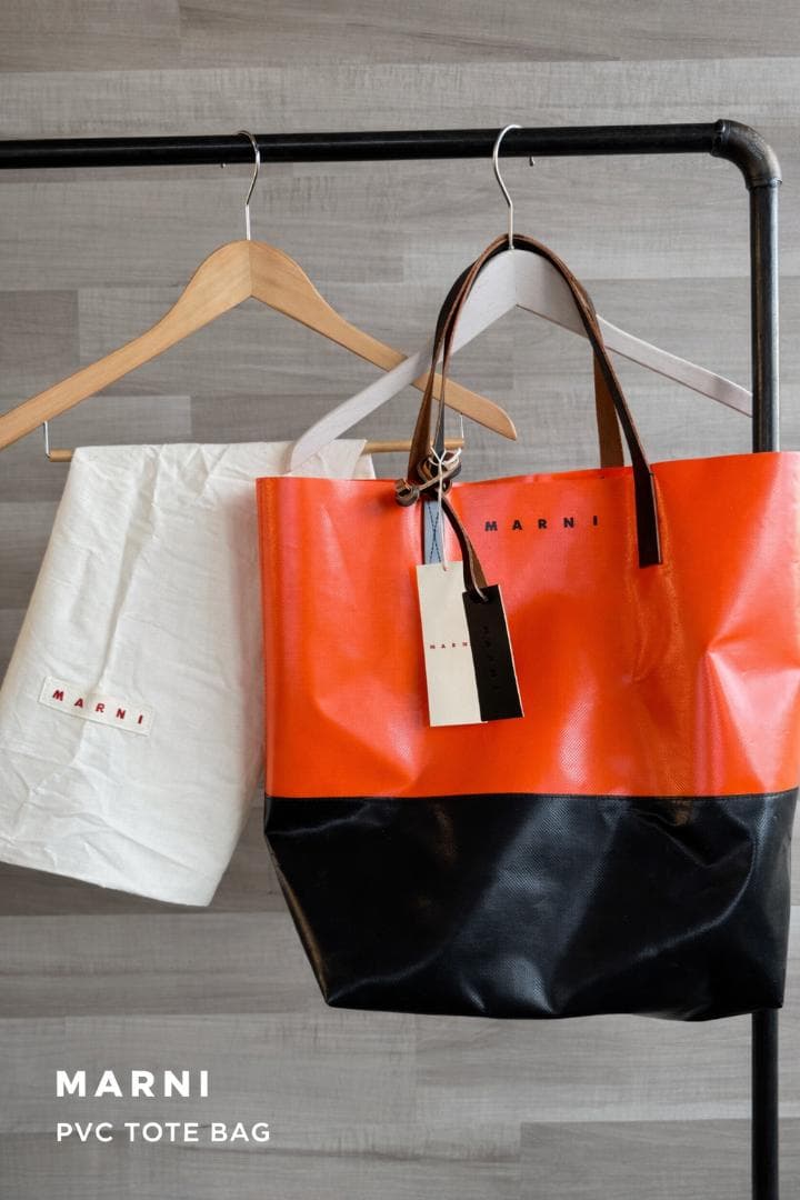 MARNI マルニ TRIBECA トート オレンジ×ブラック 付属品完備