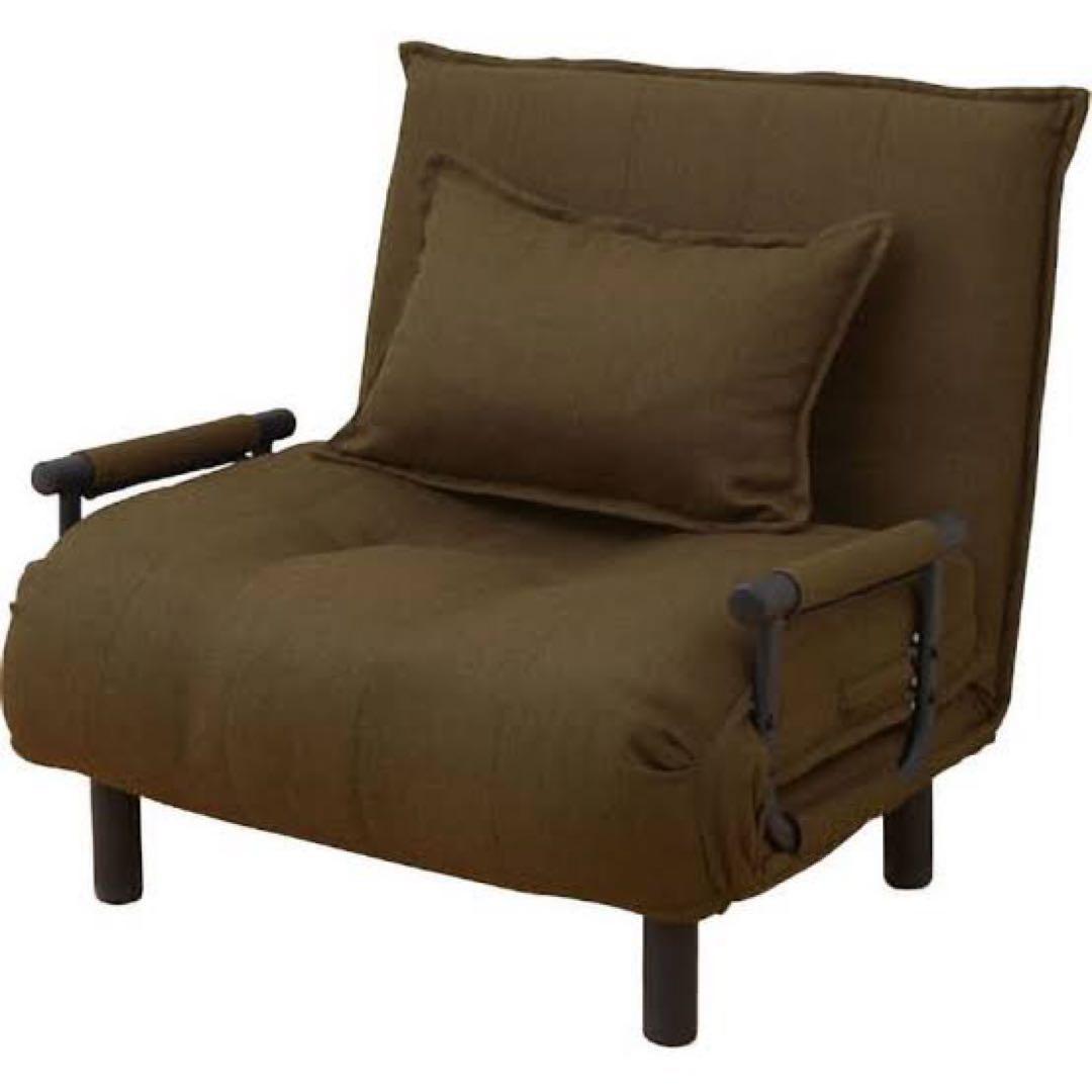 新品未使用箱不良　山善　ソファーベッド 1人掛け SFB-80S（DBR）