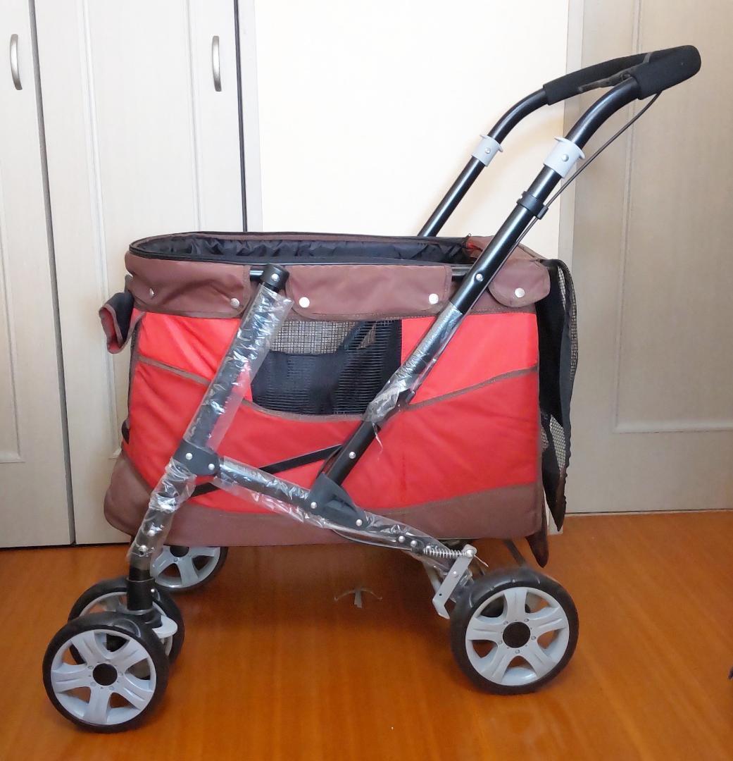 未使用 ボンビ プログレ レッド ペットバギー 耐荷重30kg