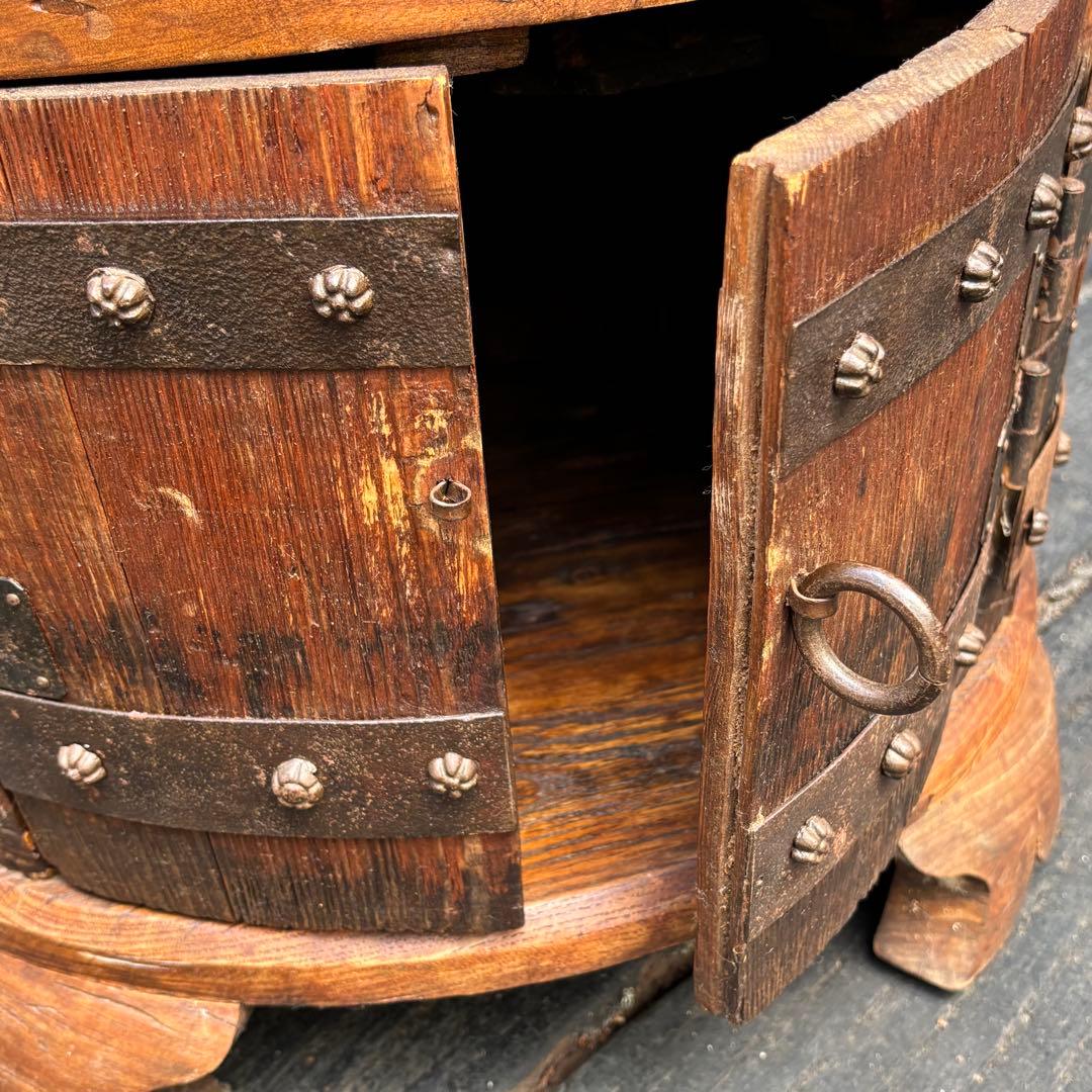 木製樽型収納テーブル バレル型 アンティーク 家具 レトロ