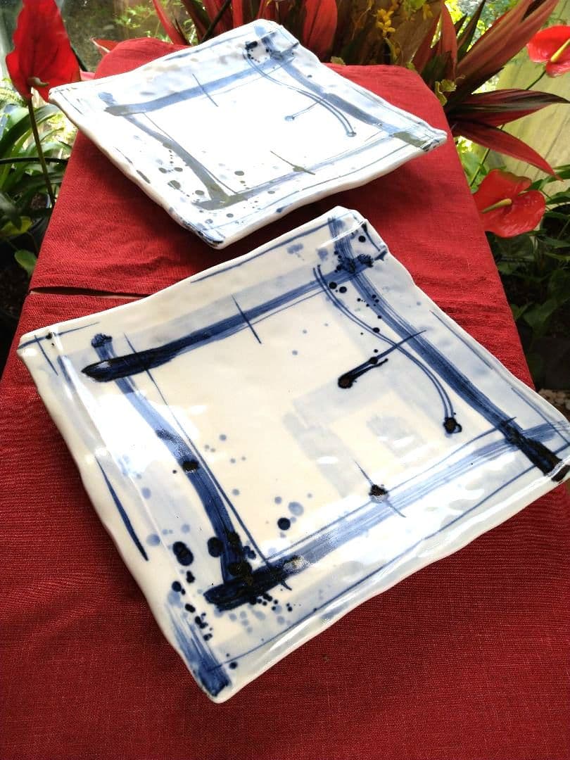 ♥希少な♥【ブロが選ぶ・高級皿・有田焼 庄右衛門作】デザイン扇型超特大皿２皿