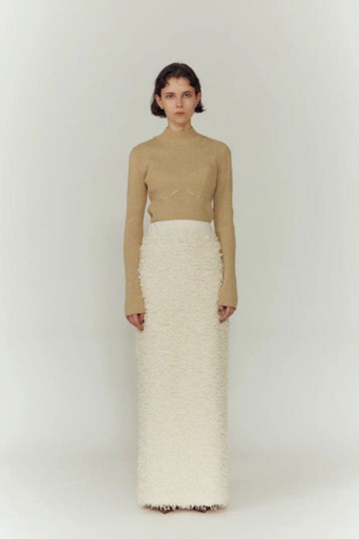 トップス Eaphi BUSTIER LINE RIB KNIT